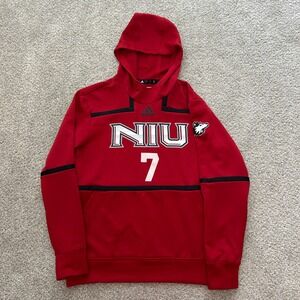 Adidas NIU Huskies Hoodie Large Red Mens Football Team Issued Jordan Hansen
